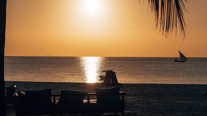 romantic sunset from kendwa beach